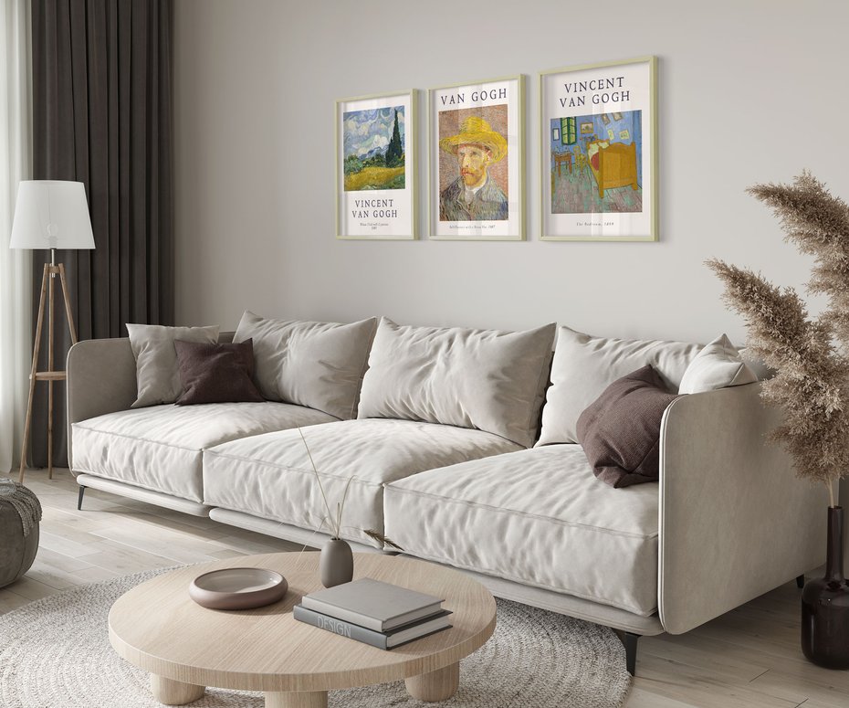 Zestaw obrazy w ramie 50x70 galeria - Van, Goghh, sztuka, obrazy, reprodukcje - rama drewno