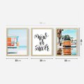 Zestaw obrazy w ramie 30x40 galeria - Pozytywny, napis, podróż, lato, salon - rama drewno