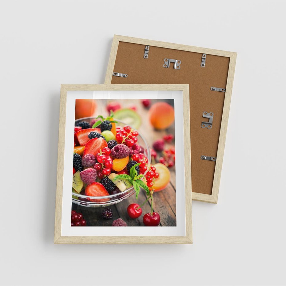 Plakat w ramie 40x50 - Smakowite Porywy - owoce, jedzenie - rama drewno