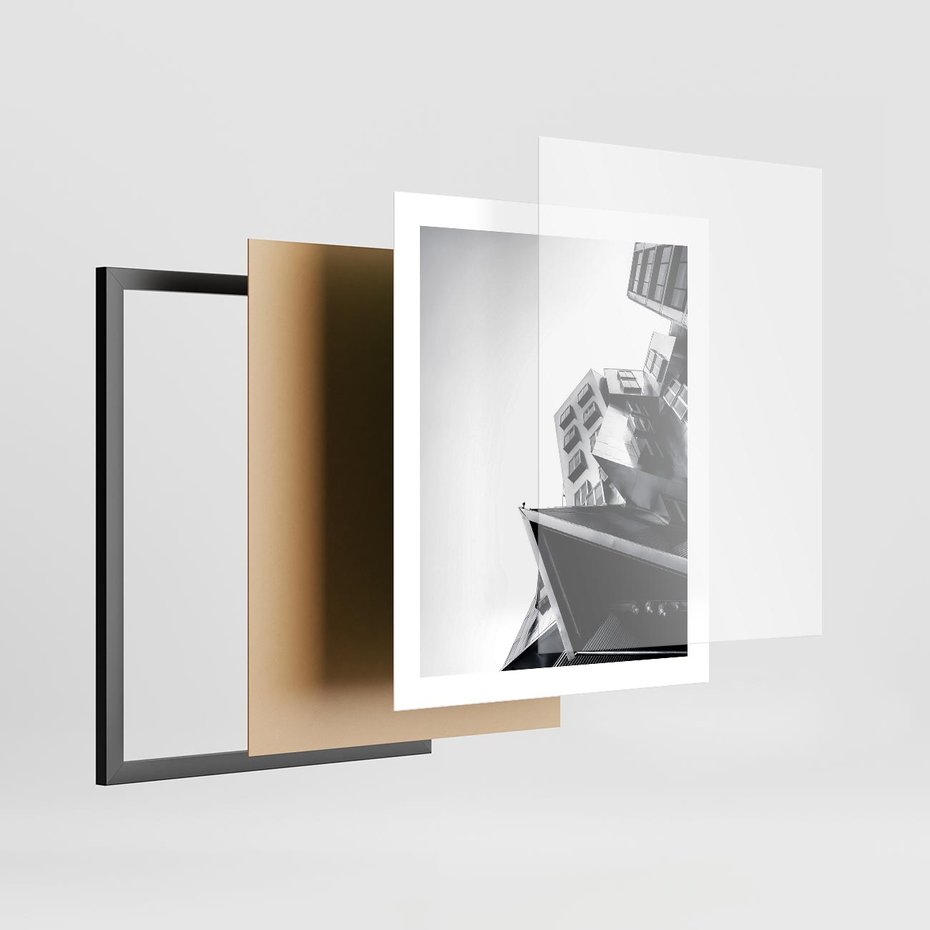 Plakat w ramie 40x50 - Czarno-Biały Świat - architeltura, surowość - rama czarna