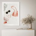 Plakat w ramie 30x40 - Letnia Elegancja na Plaży - kompozycja, elementy stroju na plażę - rama biała