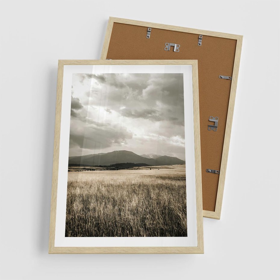 Plakat w ramie 50x70 - Nostalgiczny Krajobraz - pole, krajobraz - rama drewno