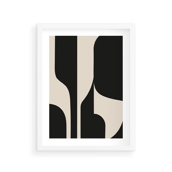 Plakat w ramie 50x70 - Abstrakcyjne Linie - boho plakat, rycina - rama biała