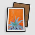 Plakat w ramie 50x70 - Naturalna Harmonia - kaktusy, liście - rama czarna