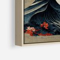 Obraz w ramie 50x50 - Requiem dla marzeń - sztuka japońska, fale oceanu - rama drewno