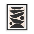 Plakat w ramie 40x50 - Modernistyczna Abstrakcja w Czerni i Bieli - abstrakcja, czarno biała grafika - rama czarna