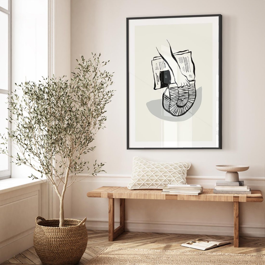 Plakat w ramie 50x70 - Szkicowe Gazetowe Inspiracje - grafika, szkic - rama czarna