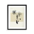Plakat w ramie 30x40 - Kwiatowe Płótno - kwiaty, typografia - rama czarna