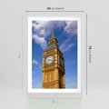 Plakat w ramie 50x70 - Czasowy Symbol - zegar, Big Ben - rama biała