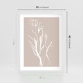 Plakat w ramie 30x40 - Impresje Pastelowych Nastrojów - minimalistyczny delikatny obraz, beżowe odcienie - rama biała