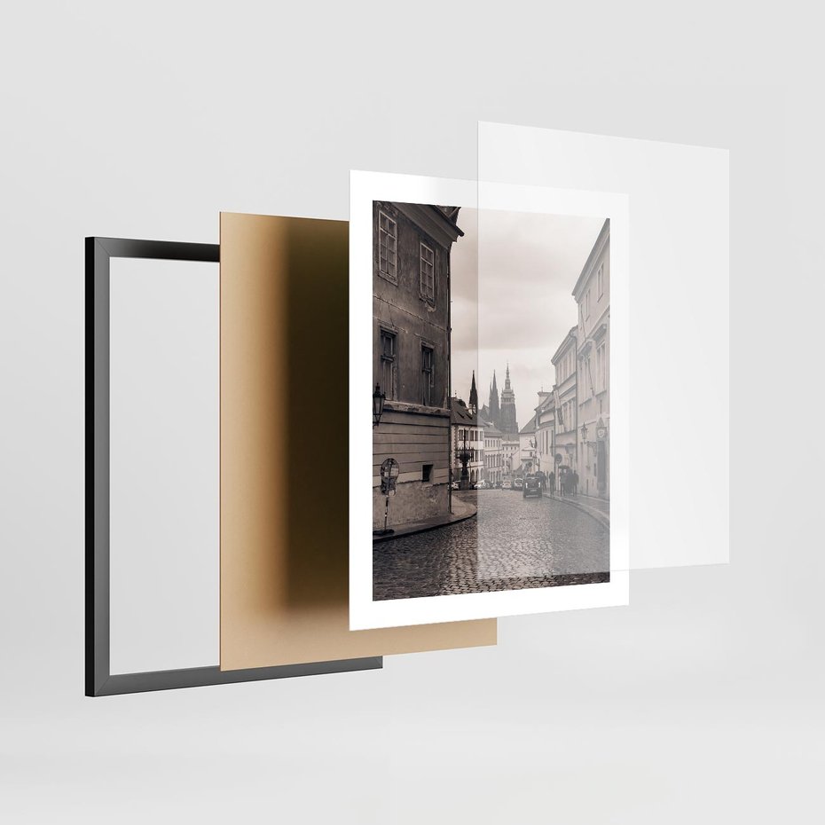 Plakat w ramie 40x50 - Przygoda Na Horyzoncie - uliczka, perspektywa - rama czarna