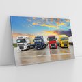 Obraz na płótnie 120x80 - Tiry i samochody w ruchu - ciężarówki, tiry