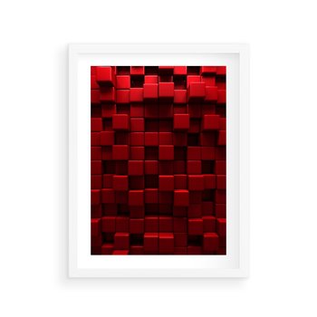 Plakat w ramie 40x50 - Geometryczne 3D: wizja przestrzeni - geometryczne, 3D - rama biała