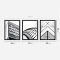 Zestaw obrazy w ramie 50x70 galeria - Architemtura, czarno, białe, fotografie - rama czarna