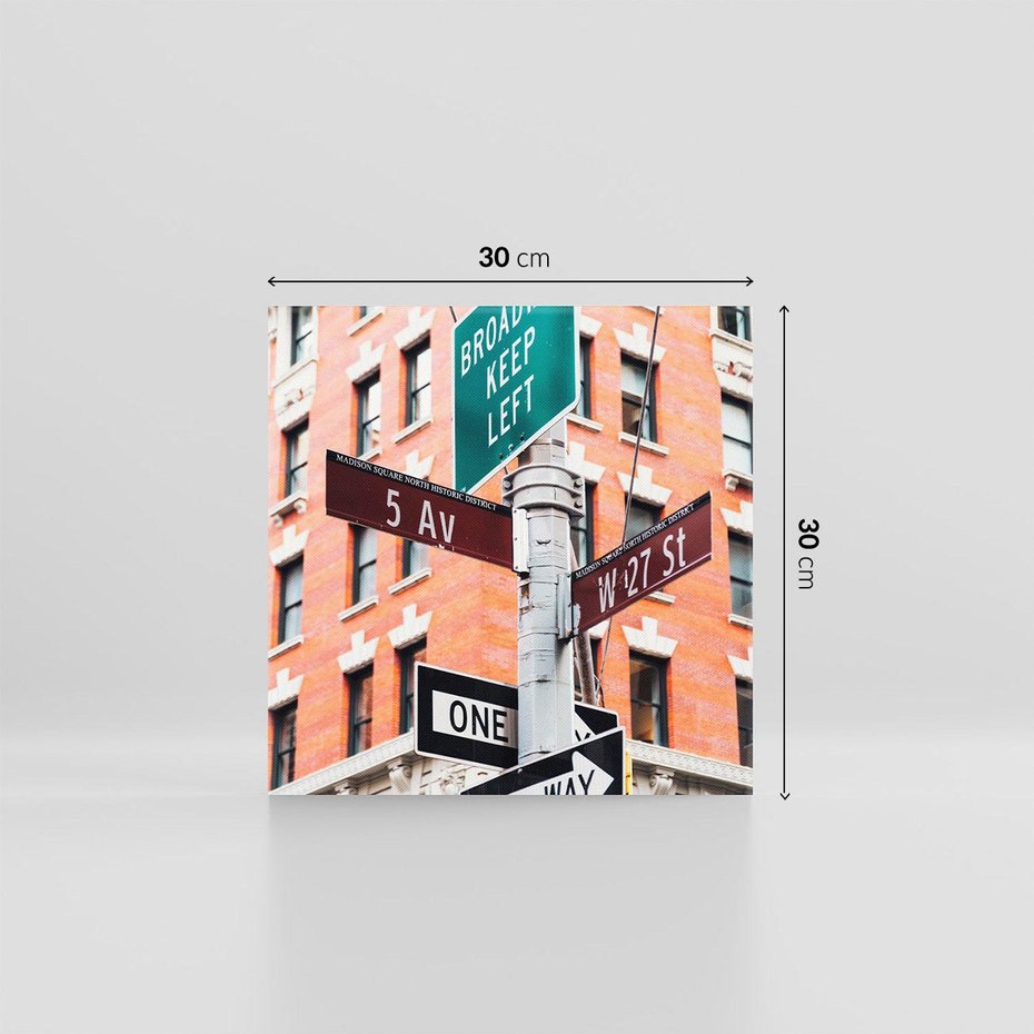 Obraz na płótnie 30x30 - Namiastka wielkiego miasta - Nowy Jork, drogowskaz
