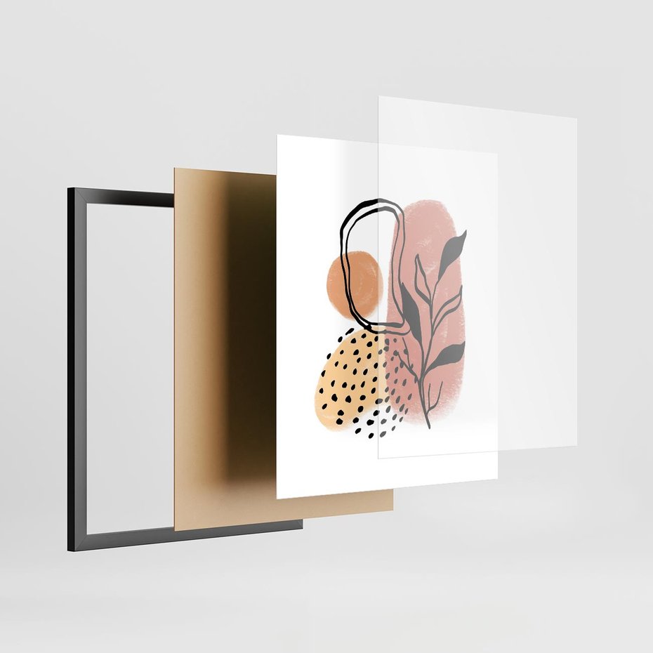 Plakat w ramie 40x50 - Migotliwe Harmonie - abstrakcja, sztuka nowoczesna - rama czarna