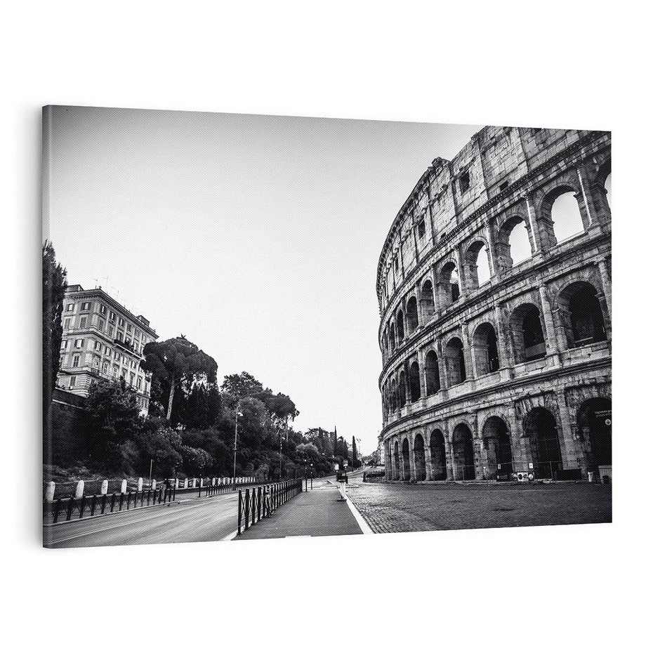 Obraz na płótnie 120x80 - Echa Historii - czarno biała fotografia, koloseum