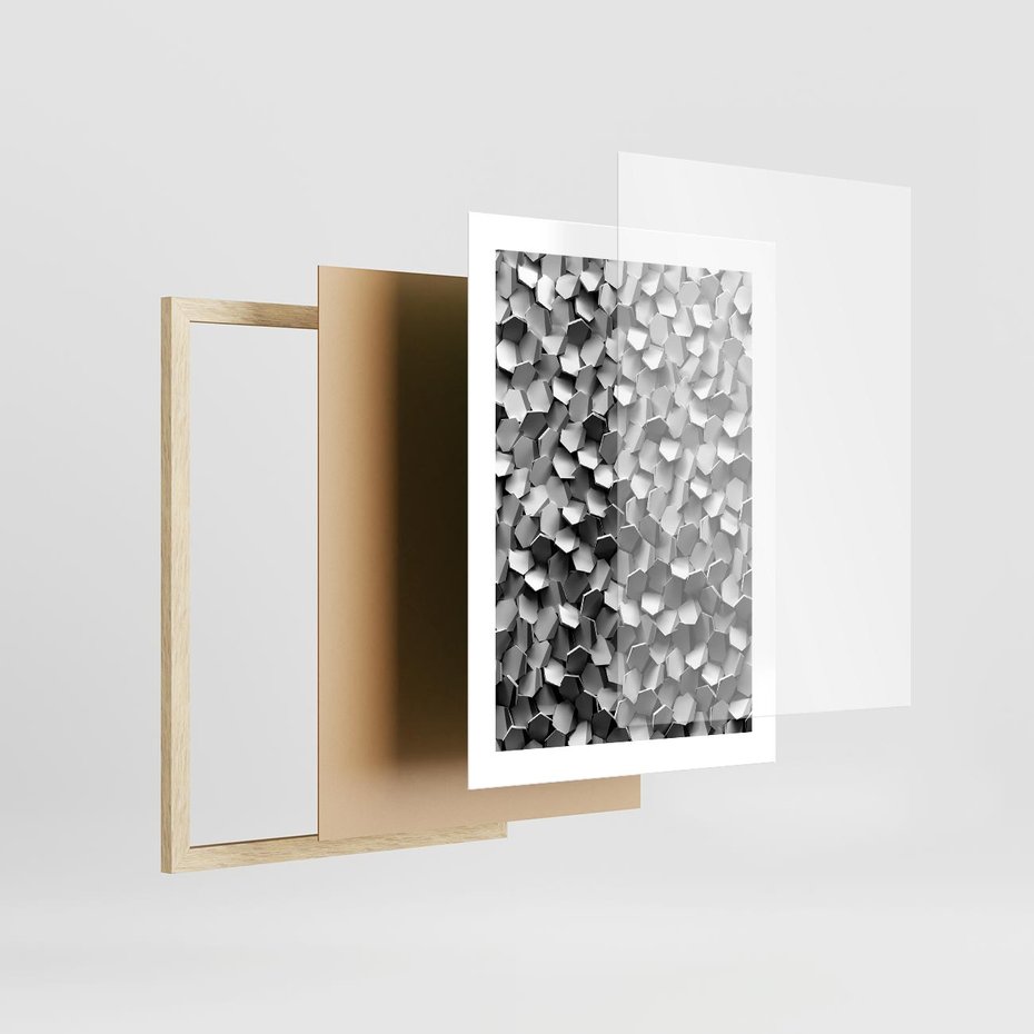 Plakat w ramie 30x40 - Odkryj głębię sztuki - graficzne, 3D - rama drewno