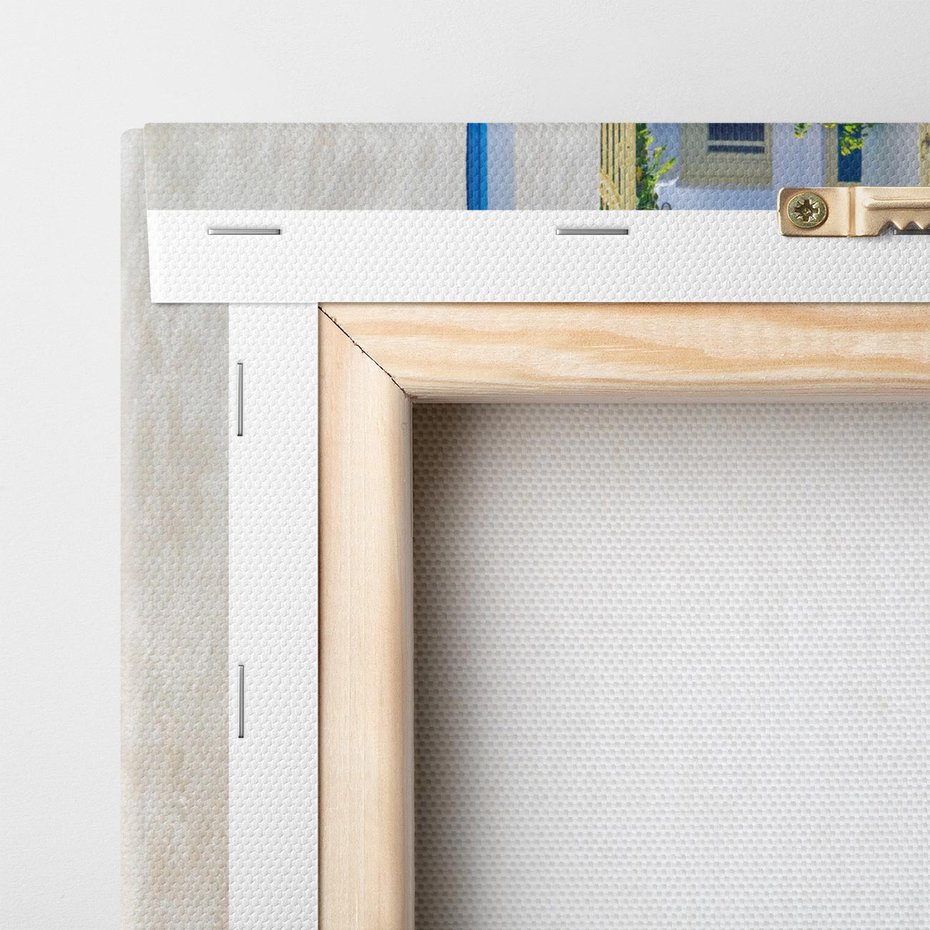 Obraz na płótnie 30x30 - Urok Greckiej Uliczki - grecka, uliczka