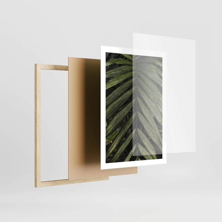 Plakat w ramie 50x70 - W Liściach Ukryte - zdjęcie, fotografia - rama drewno