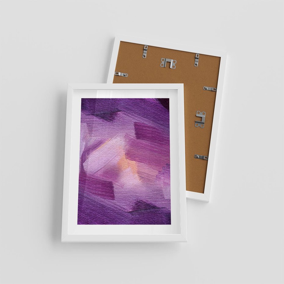 Plakat w ramie 30x40 - Abstrakcyjna gra kolorów - abstrakcja, akwarela - rama biała