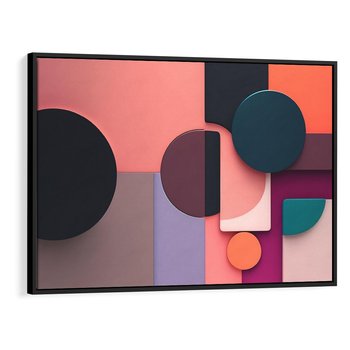 Obraz w ramie 70x50 - Przenikanie przestrzeni czasu - abstrakcja, geometria - rama czarna