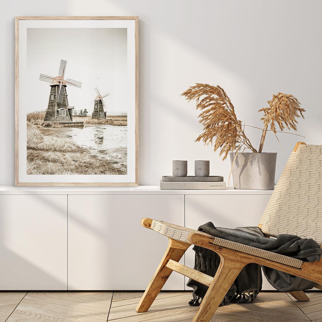 Plakat w ramie 30x40 - Wiejskie Młyny: Rustykalna Fotografia - młyny, rustykalna fotografia - rama drewno