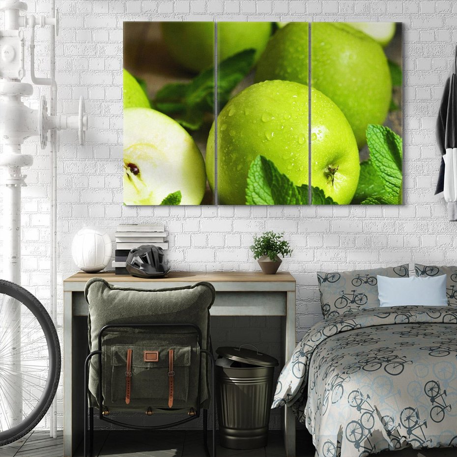 Obraz na płótnie 120x80 - Jabłkowa kolorystyka - jabłka, owoce