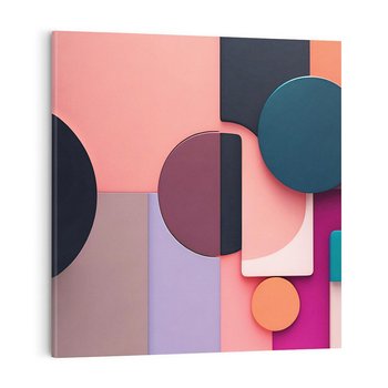 Obraz na płótnie 40x40 - Przenikanie przestrzeni czasu - abstrakcja, geometria