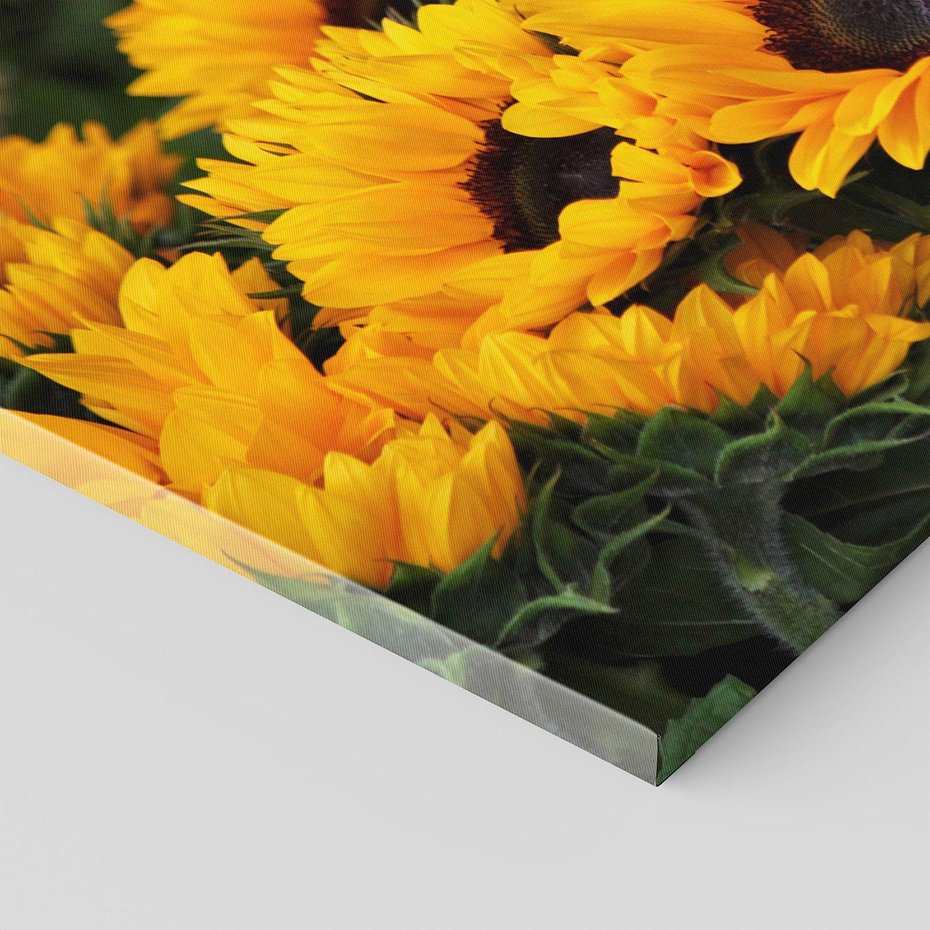 Obraz na płótnie 120x80 - promień słoneczny w kwiatowym świecie - słoneczniki, kwiat