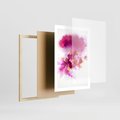 Plakat w ramie 50x70 - Kwiaty abstrakcji - abstrakcja, kwiaty - rama drewno