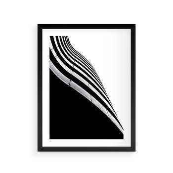 Plakat w ramie 50x70 - Architektoniczna Fala - architektura, falowany budynek - rama czarna