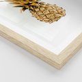 Plakat w ramie 40x50 - Ekskluzywny Akcent - złoty, ananas - rama drewno