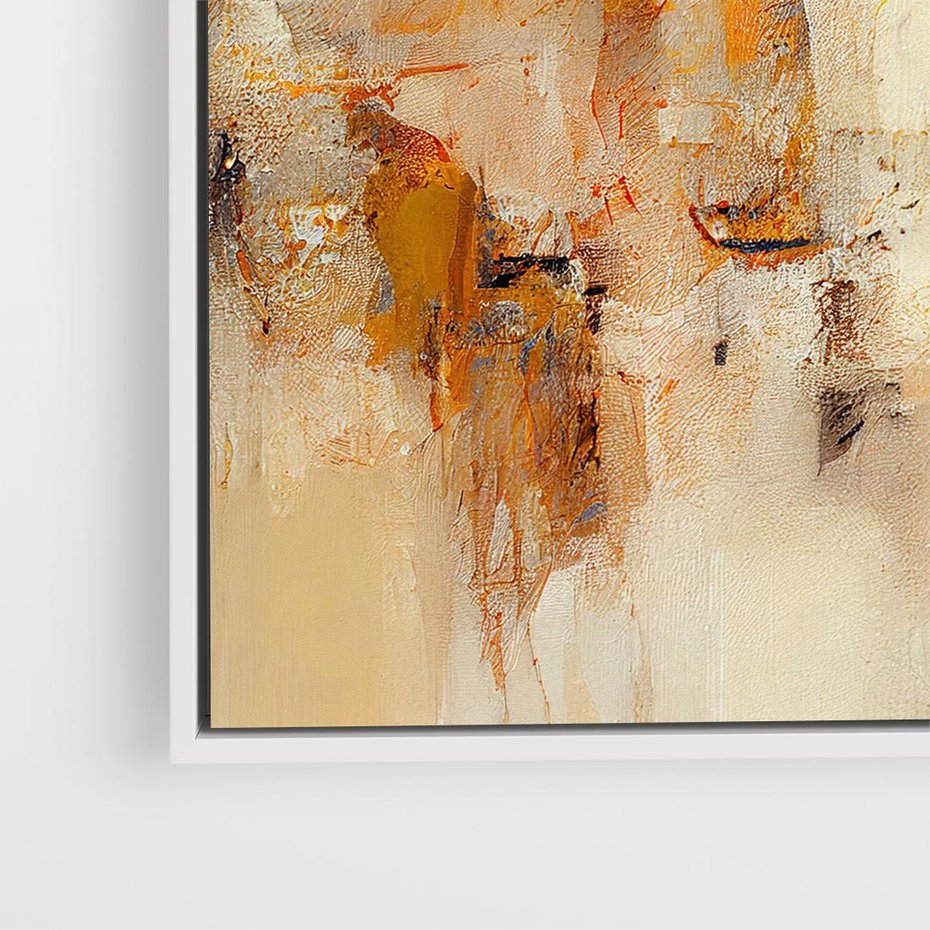 Obraz w ramie 50x50 - Odbicie utraconych barw - abstrakcja, tekstury farb - rama biała