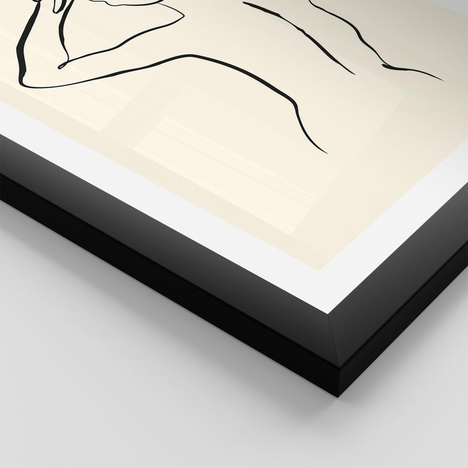 Plakat w ramie 50x70 - Tajemniczy Rytm - kobieta, posąg - rama czarna