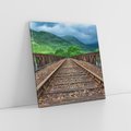 Obraz na płótnie 30x30 - Most Kolejowy - Tropy Podróży w Nocnej Ciszy - most, kolej