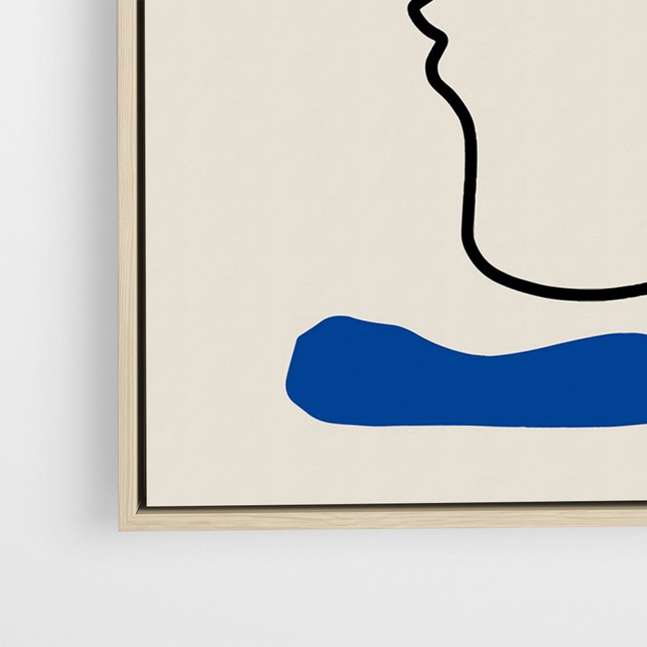 Obraz w ramie 50x70 - Impresje Kształtów - abstrakcyjny obraz, przypomina twarz - rama drewno