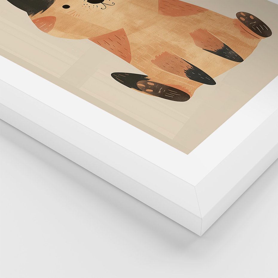 Zestaw obrazy w ramie 30x40 galeria - dla, dzieci, kot, pies, boho - rama biała