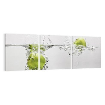 Obraz na płótnie 150x50 - Jabłka: Świeżość natury - jabłka, woda