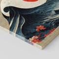 Obraz na płótnie 80x80 - Requiem dla marzeń - sztuka japońska, fale oceanu