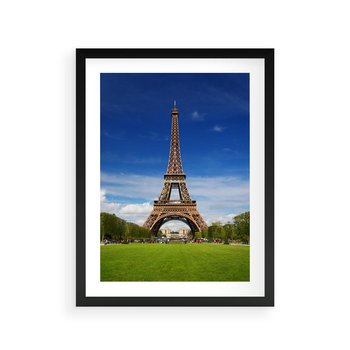 Plakat w ramie 50x70 - Eiffla: symbole Paryża - Eiffla, Paryż - rama czarna