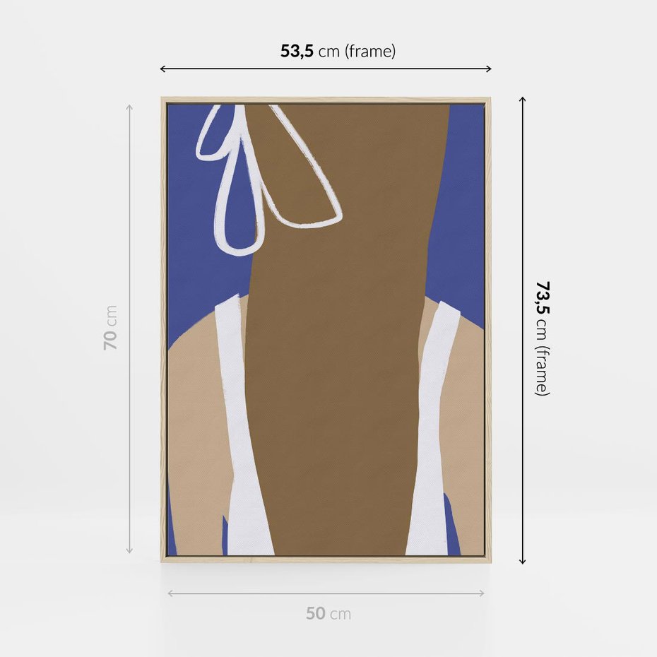 Obraz w ramie 50x70 - Kobieca Inspiracja - plakat retro, kobieta z kokardą - rama drewno