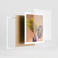 Plakat w ramie 40x50 - Delikatne Piękno - palma, pastele - rama biała