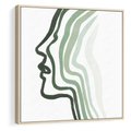 Obraz w ramie 80x80 - Zielony Profil - abstrakcja, zielony portret z profilu - rama drewno