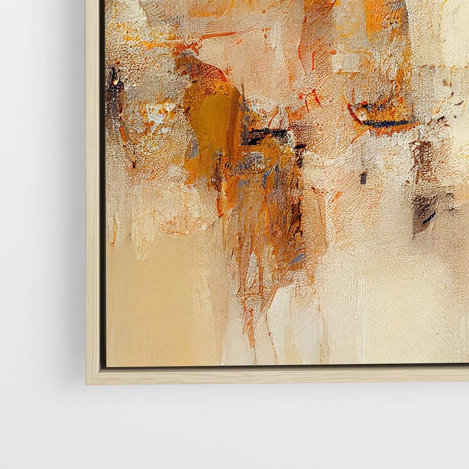 Obraz w ramie 80x80 - Odbicie utraconych barw - abstrakcja, tekstury farb - rama drewno