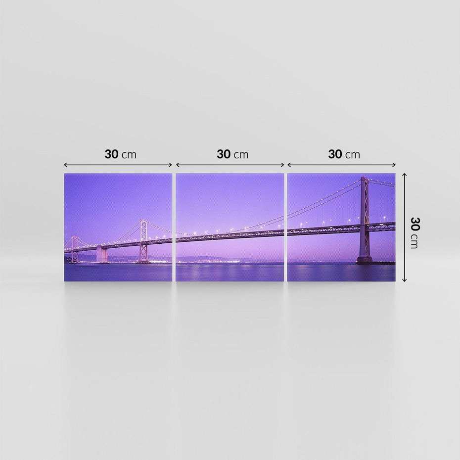 Obraz na płótnie 90x30 - Most nad rzeką w USA - most, rzeka