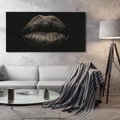 Obraz na płótnie 120x60 - Usta Czarno-Białe - usta, czarno