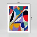 Plakat bez ramy 40x50 - Kolorowe Przesunięcia Kształtów - abstrakcyjny obraz olejny, żywe kolory