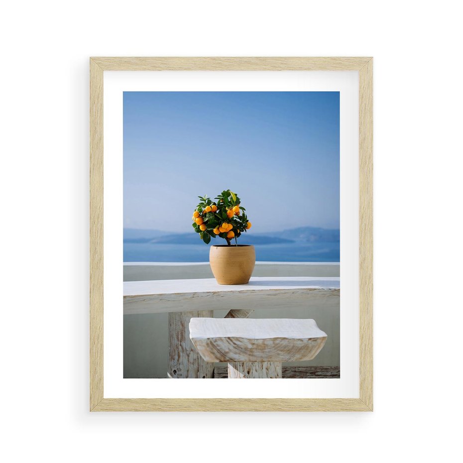 Plakat w ramie 40x50 - Uroki Santorini - Santorini, Grecja - rama drewno