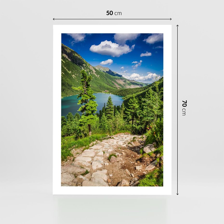 Plakat bez ramy 50x70 - Jezioro górskie: harmonia natury - jezioro, góry